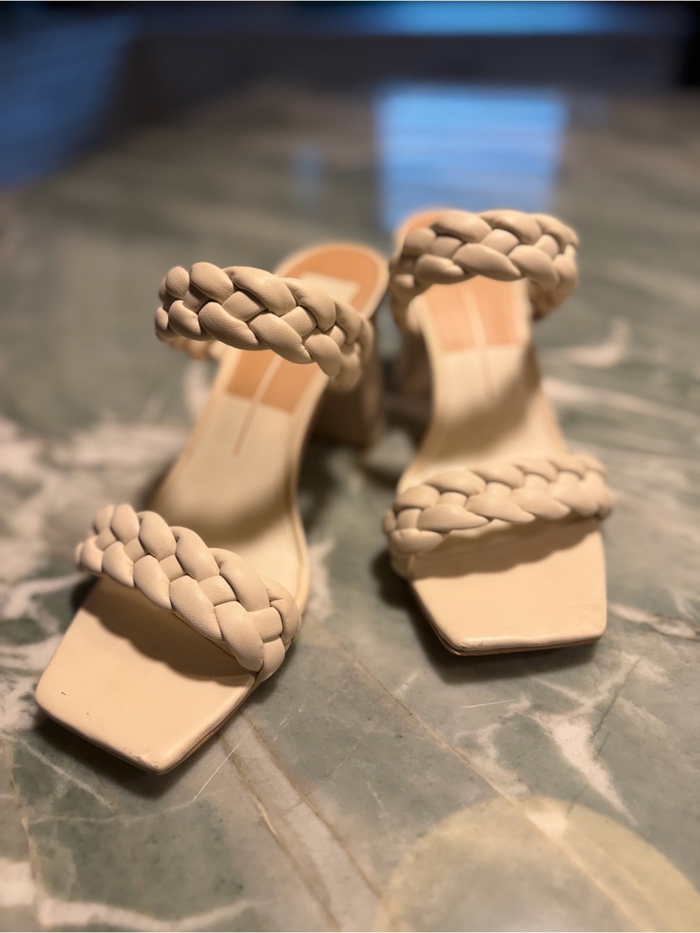 Dolce Vita ivory braided heels…. Size 8 1/2